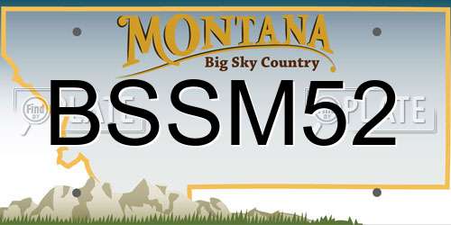 BSSM52 Montana License Plate