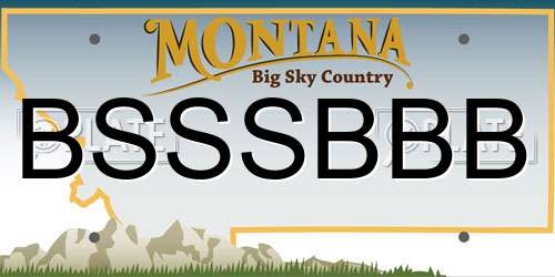 BSSSBBB Montana License Plate