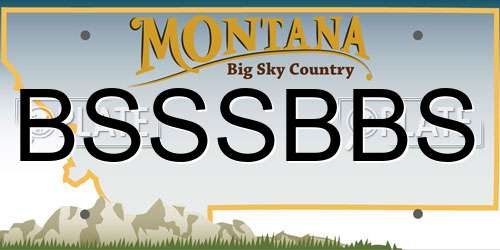 BSSSBBS Montana License Plate