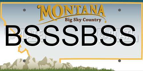 BSSSBSS Montana License Plate
