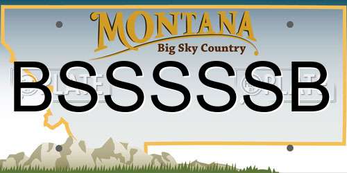 BSSSSSB Montana License Plate