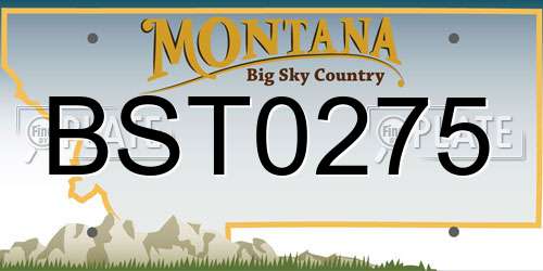 BST0275 Montana License Plate