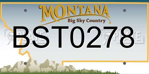 BST0278 Montana License Plate