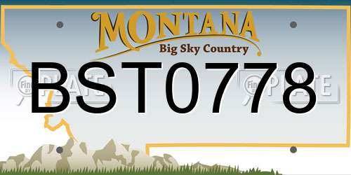 BST0778 Montana License Plate