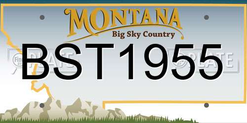 BST1955 Montana License Plate