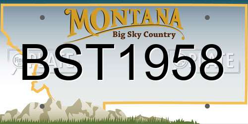 BST1958 Montana License Plate