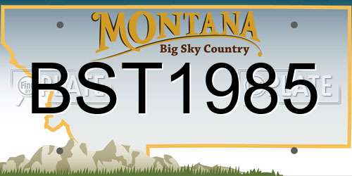 BST1985 Montana License Plate