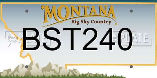 BST240 Montana License Plate