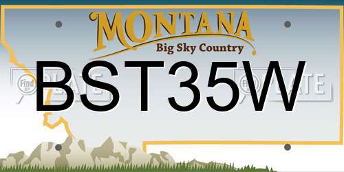 BST35W Montana License Plate