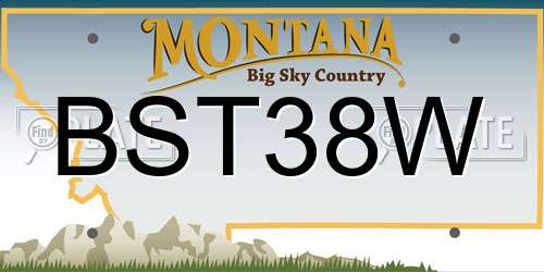 BST38W Montana License Plate