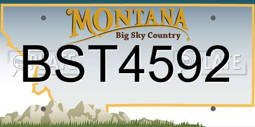BST4592 Montana License Plate