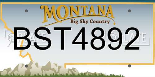 BST4892 Montana License Plate