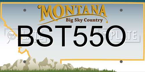 BST55O Montana License Plate