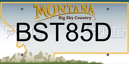 BST85D Montana License Plate