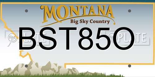 BST85O Montana License Plate