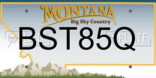 BST85Q Montana License Plate
