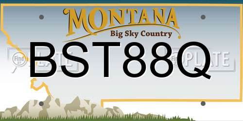 BST88Q Montana License Plate