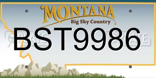 BST9986 Montana License Plate