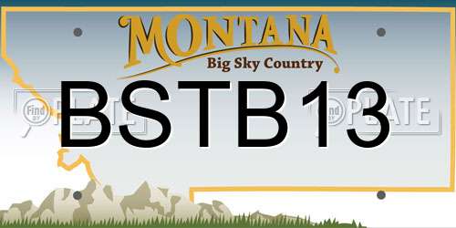 BSTB13 Montana License Plate