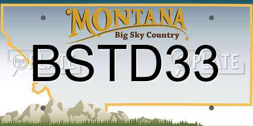 BSTD33 Montana License Plate