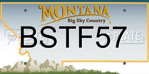 BSTF57 Montana License Plate