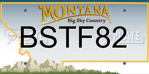 BSTF82 Montana License Plate