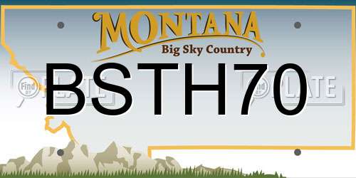 BSTH70 Montana License Plate