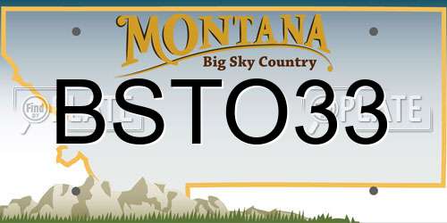 BSTO33 Montana License Plate