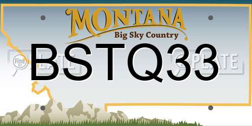 BSTQ33 Montana License Plate