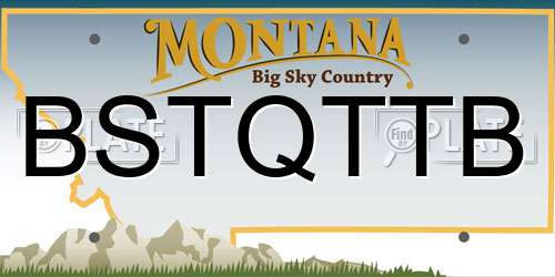 BSTQTTB Montana License Plate