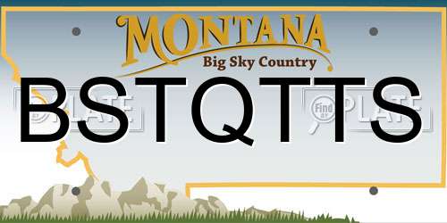 BSTQTTS Montana License Plate
