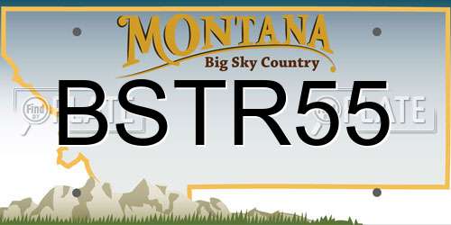 BSTR55 Montana License Plate