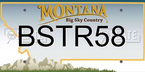 BSTR58 Montana License Plate