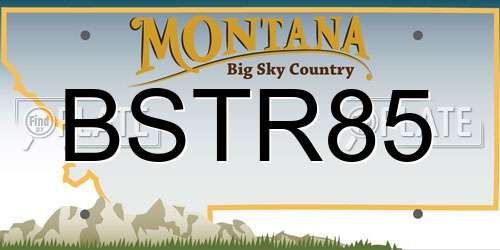 BSTR85 Montana License Plate
