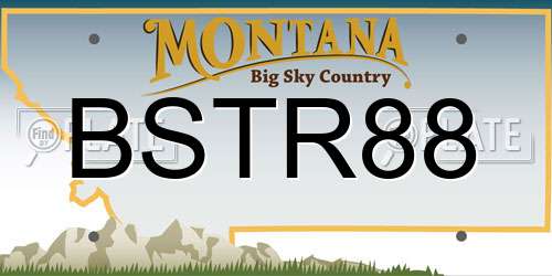 BSTR88 Montana License Plate