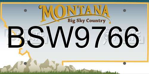 BSW9766 Montana License Plate
