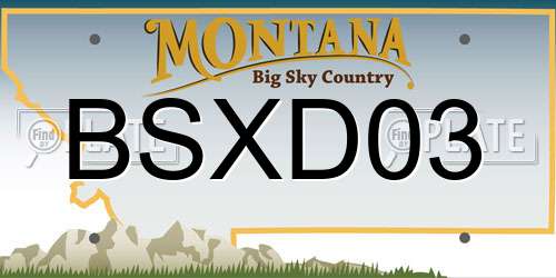 BSXD03 Montana License Plate