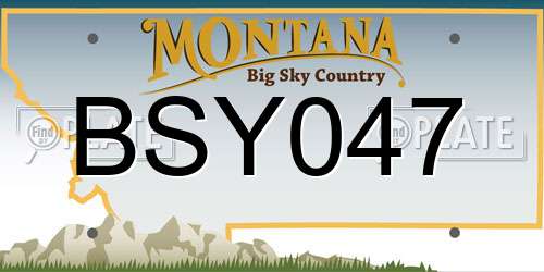 BSY047 Montana License Plate