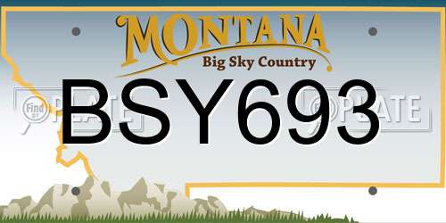 BSY693 Montana License Plate