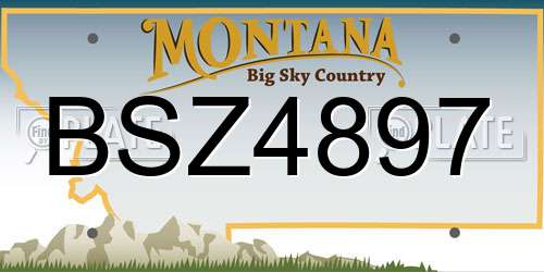 BSZ4897 Montana License Plate