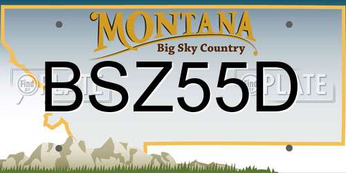 BSZ55D Montana License Plate
