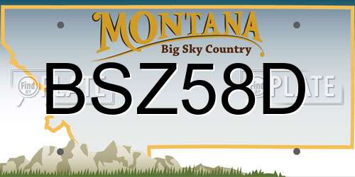 BSZ58D Montana License Plate