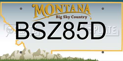 BSZ85D Montana License Plate