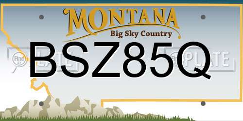 BSZ85Q Montana License Plate