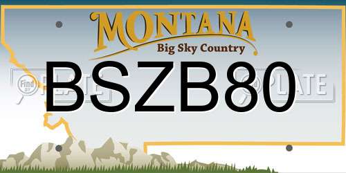 BSZB80 Montana License Plate