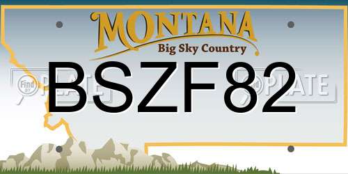 BSZF82 Montana License Plate