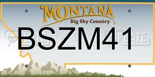 BSZM41 Montana License Plate