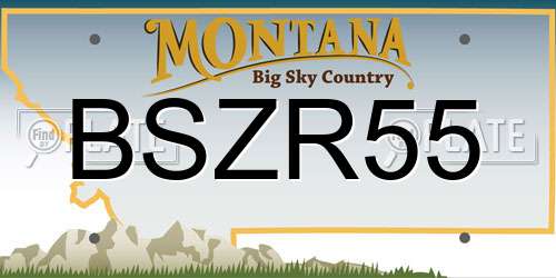 BSZR55 Montana License Plate
