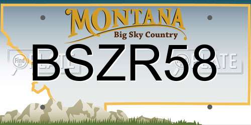BSZR58 Montana License Plate