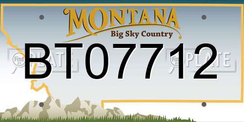 BT07712 Montana License Plate